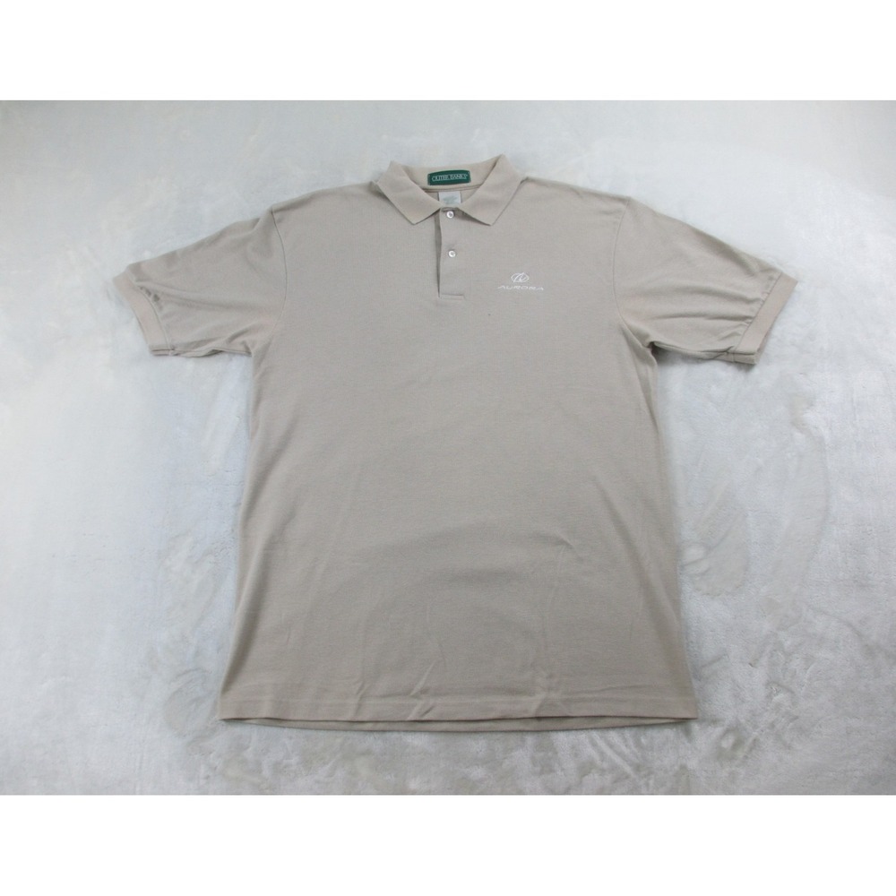 VINTAGE Outer Banks Polo Shirt Mens Large Brown Oldsmobile Aurora Car*